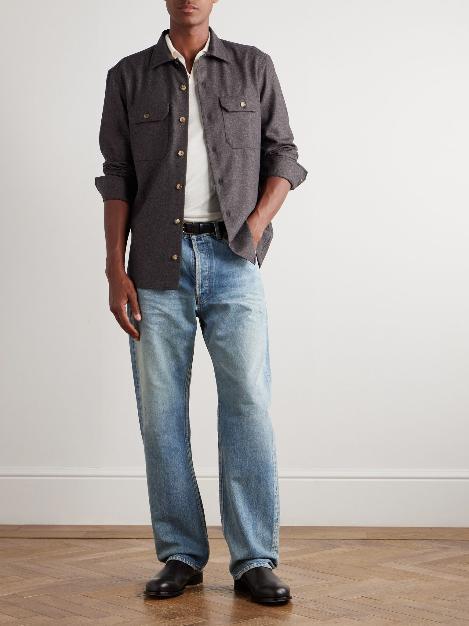 Wool Overshirt Brown - 2