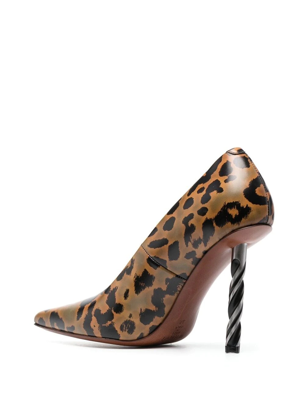 drill-heel leopard-print pumps - 3