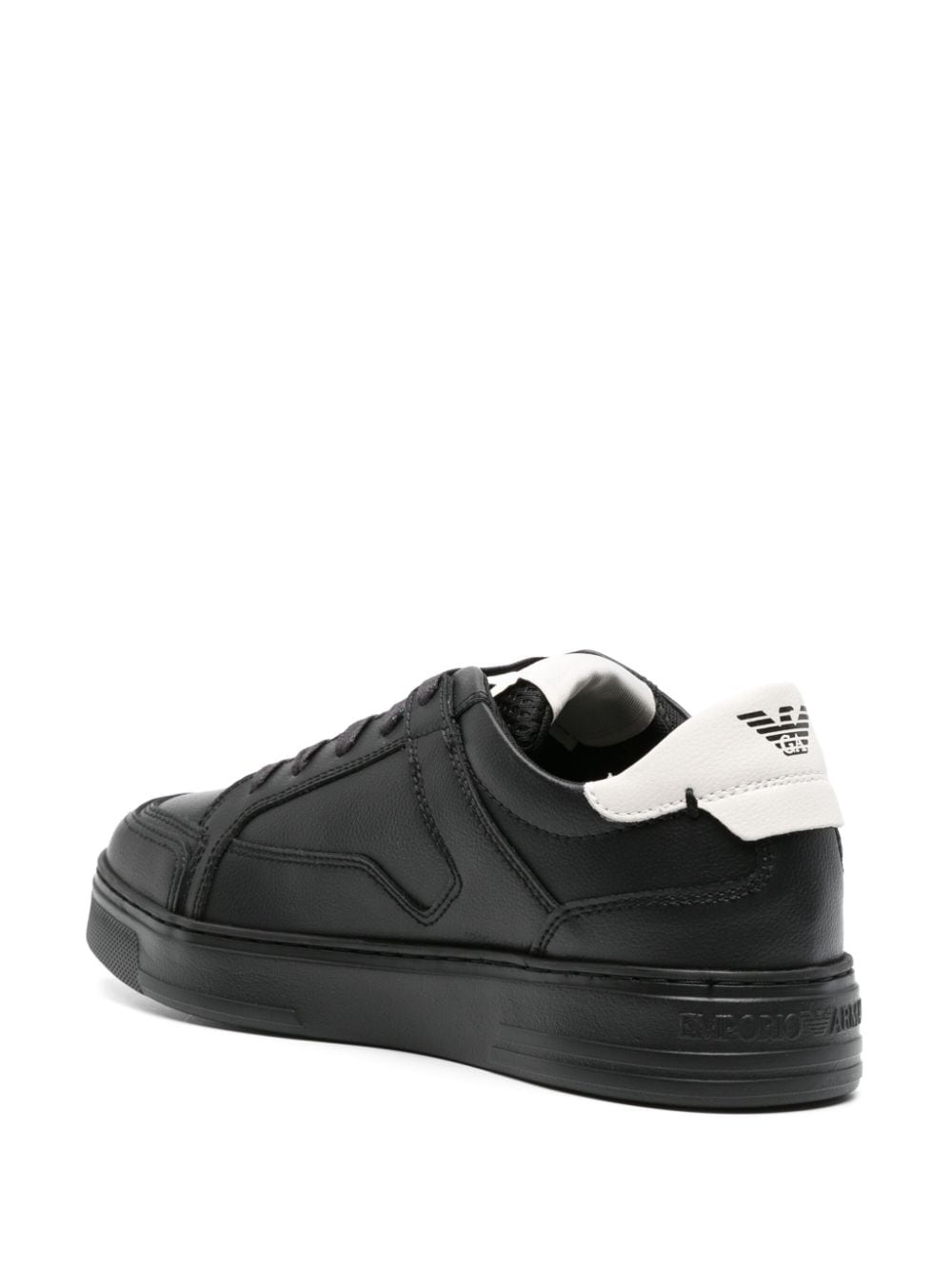 lace-up leather sneakers - 3