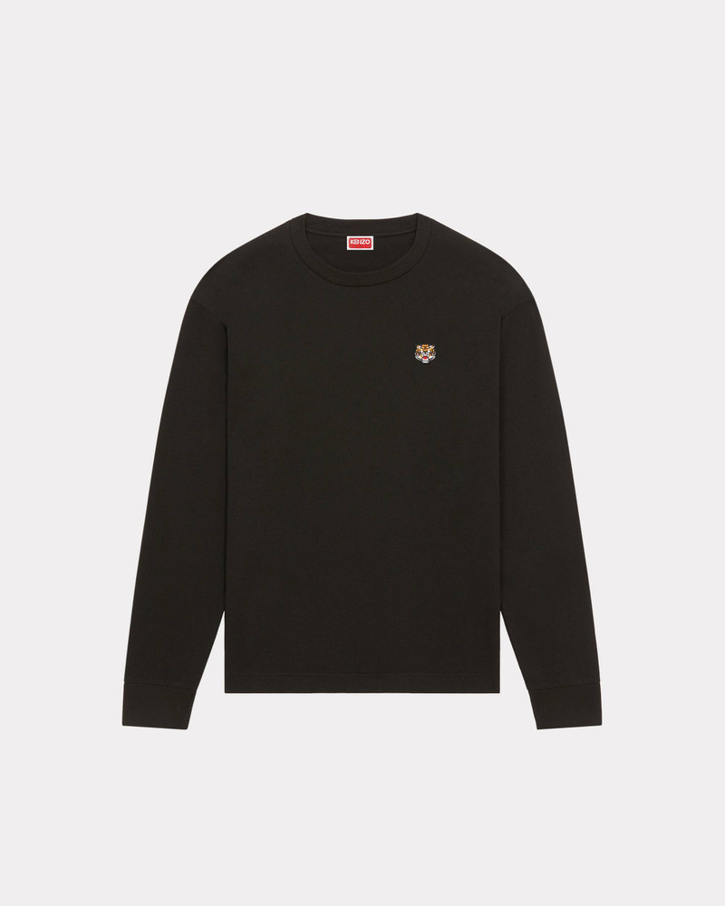 'Lucky Tiger Crest' embroidered long sleeve T-shirt 1