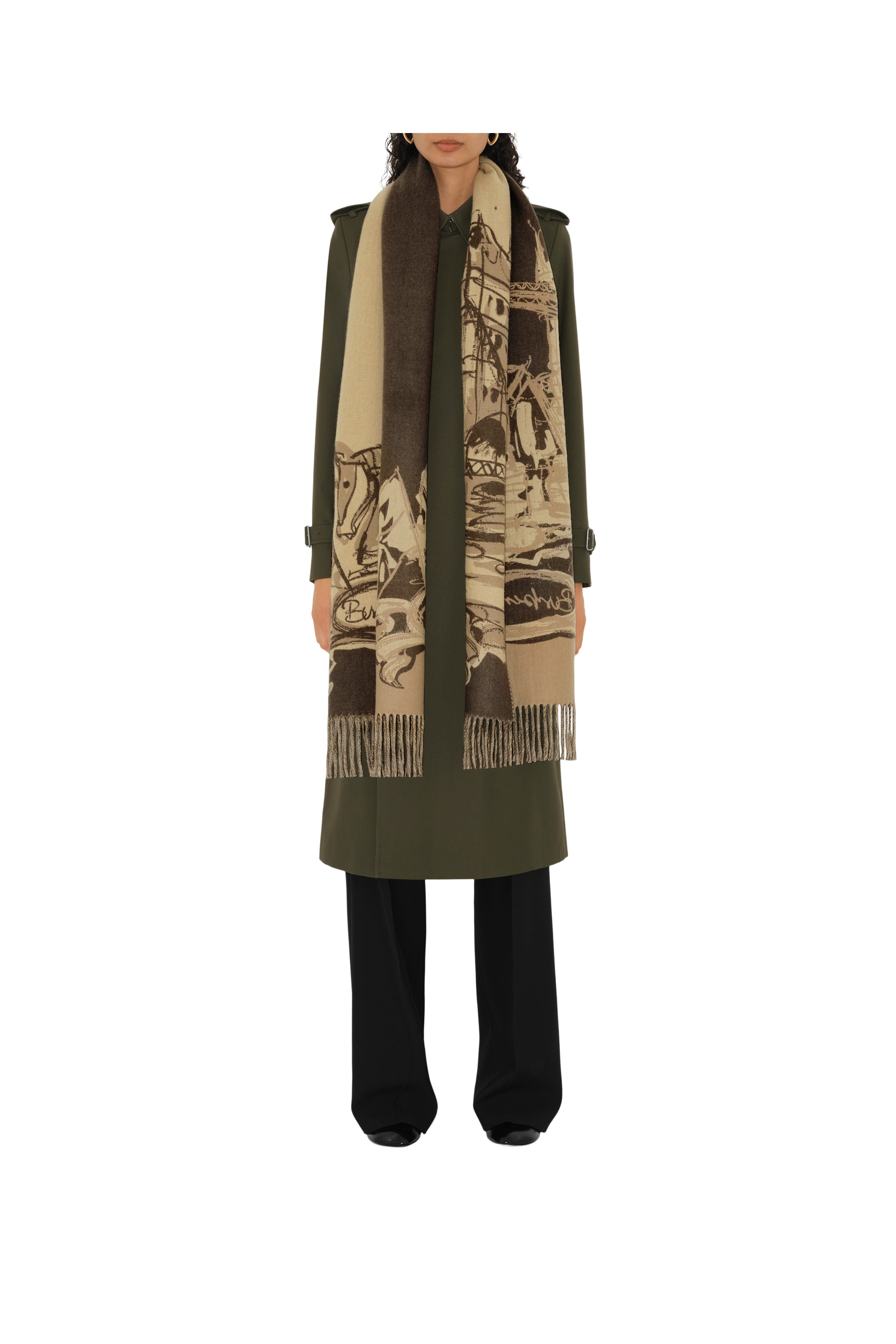 burberry Tower Bridge Cashmere Scarf in Sand at Nordstrom - 2