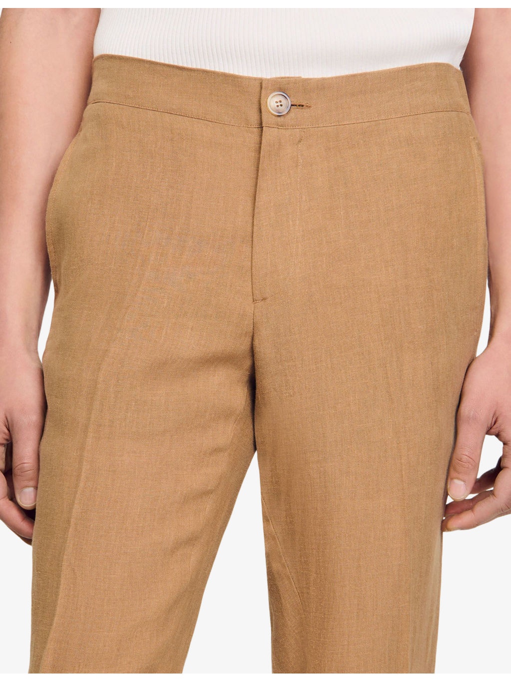 Elasticated-Waist Straight-Leg Linen Trousers - 5