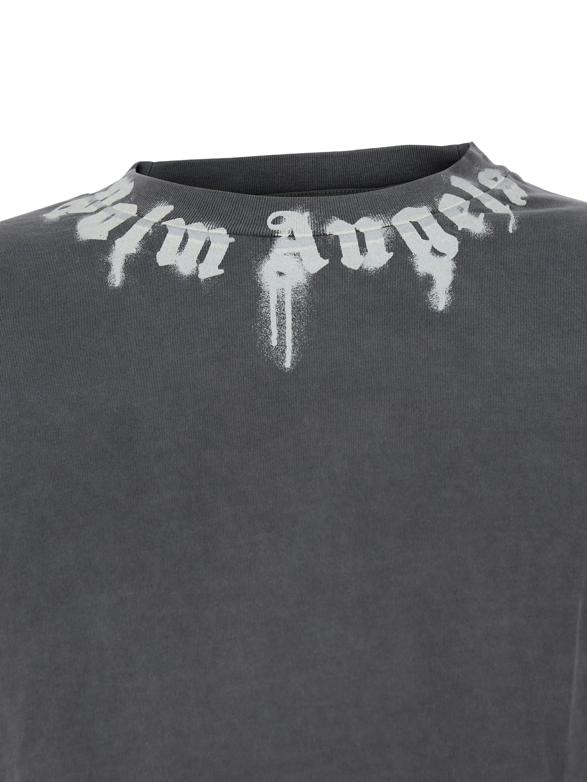 Palm Angels Neck-logo Spray-paint T-shirt - 3