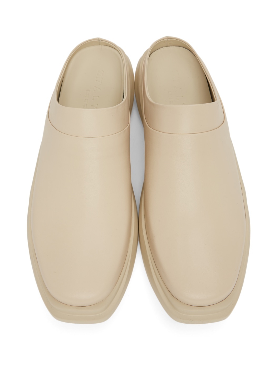 Beige Mono Mules - 5