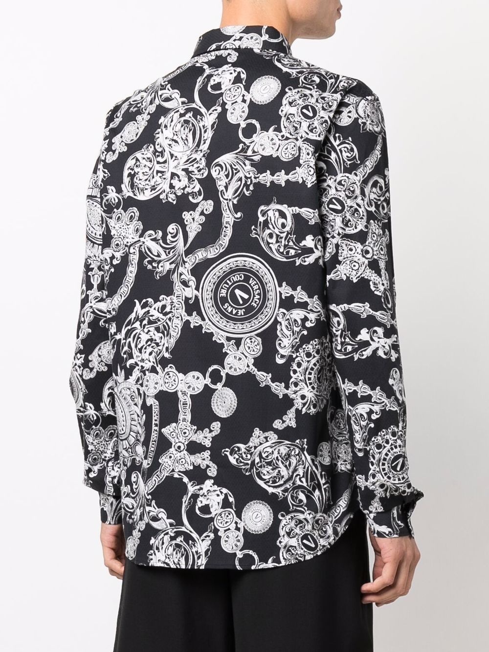 baroque-pattern long-sleeve shirt - 4