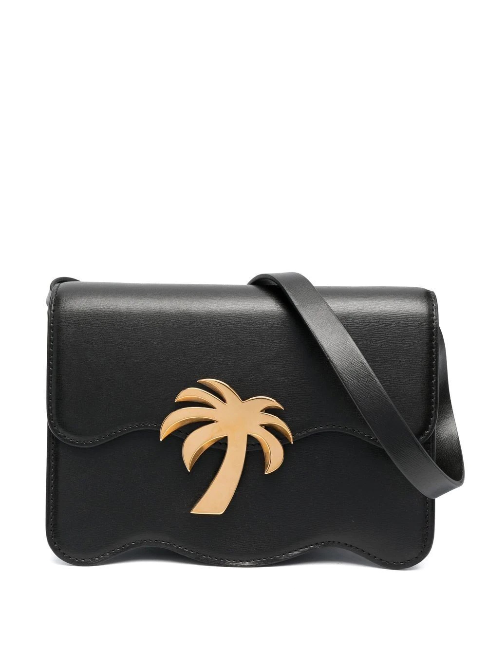 palm-motif leather shoulder bag - 1