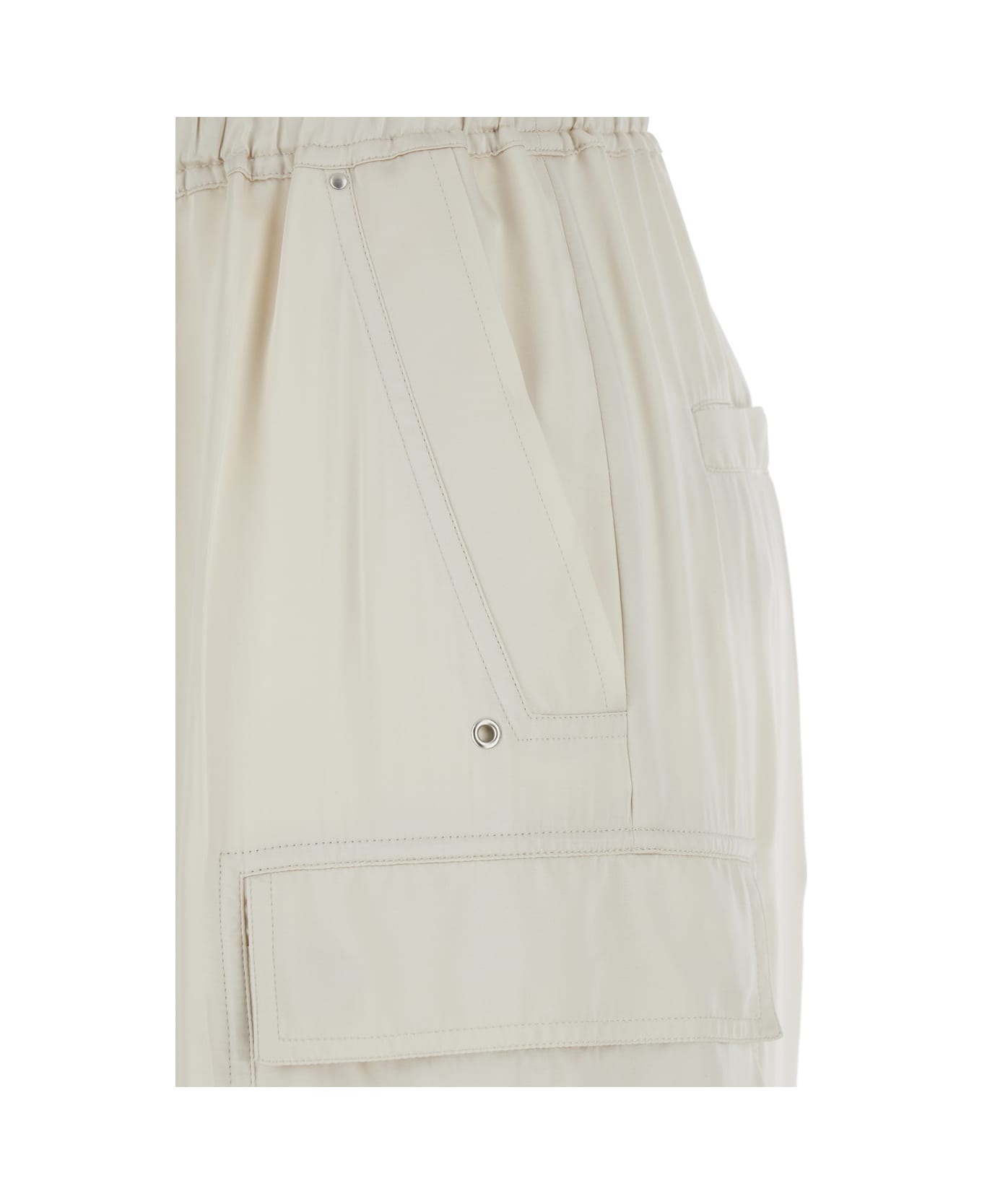 'cargobelas' White Pants With Patched Cargo Pockets In Acetate And Viscose Blend Woman - 3