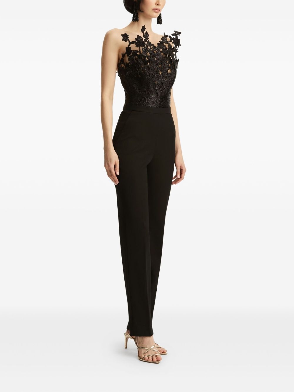 floral-embroidered jumpsuit - 3