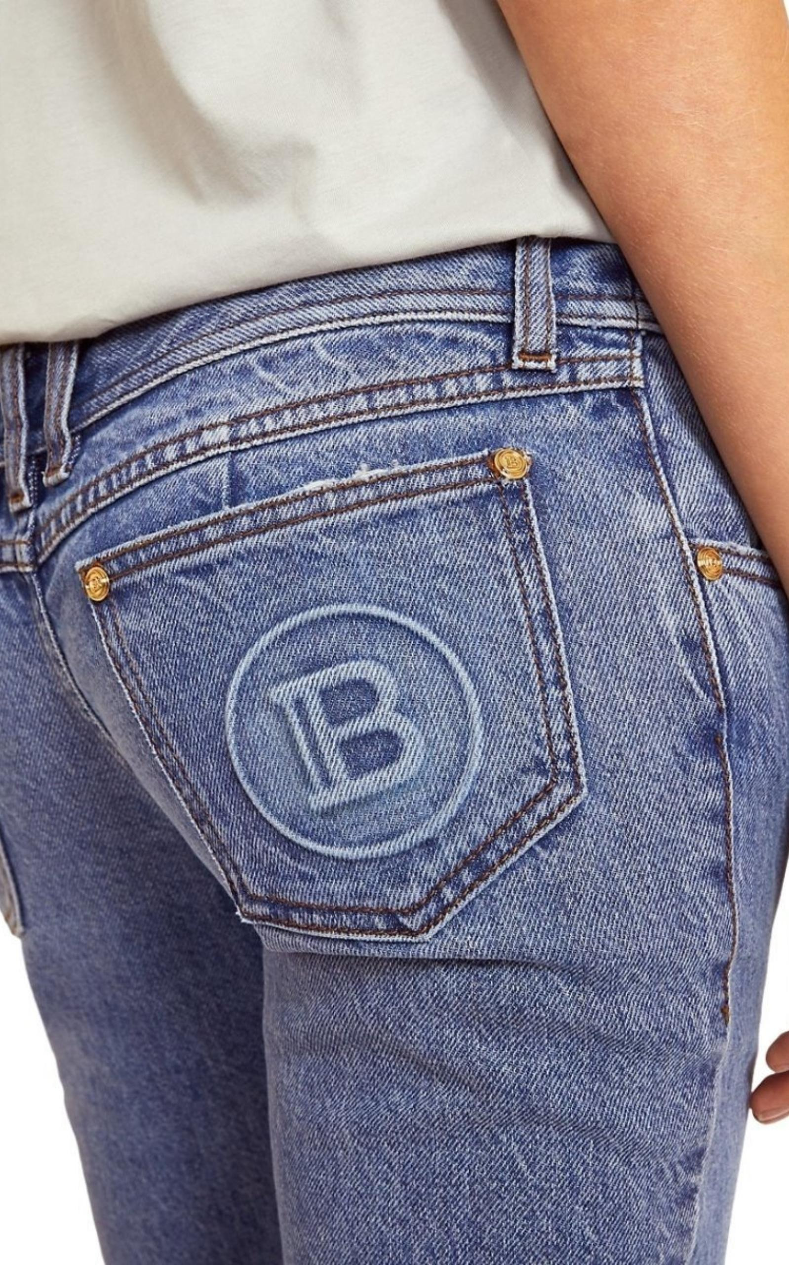 Monogram Low-Rise Bootcut Jeans - 4