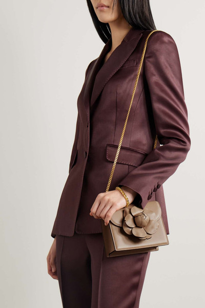 Oscar de la Renta Tro mini appliquéd leather shoulder bag outlook