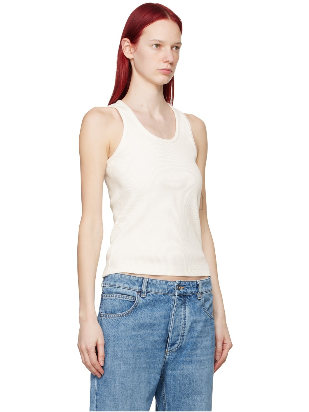Off-White Rib Tank Top - 2