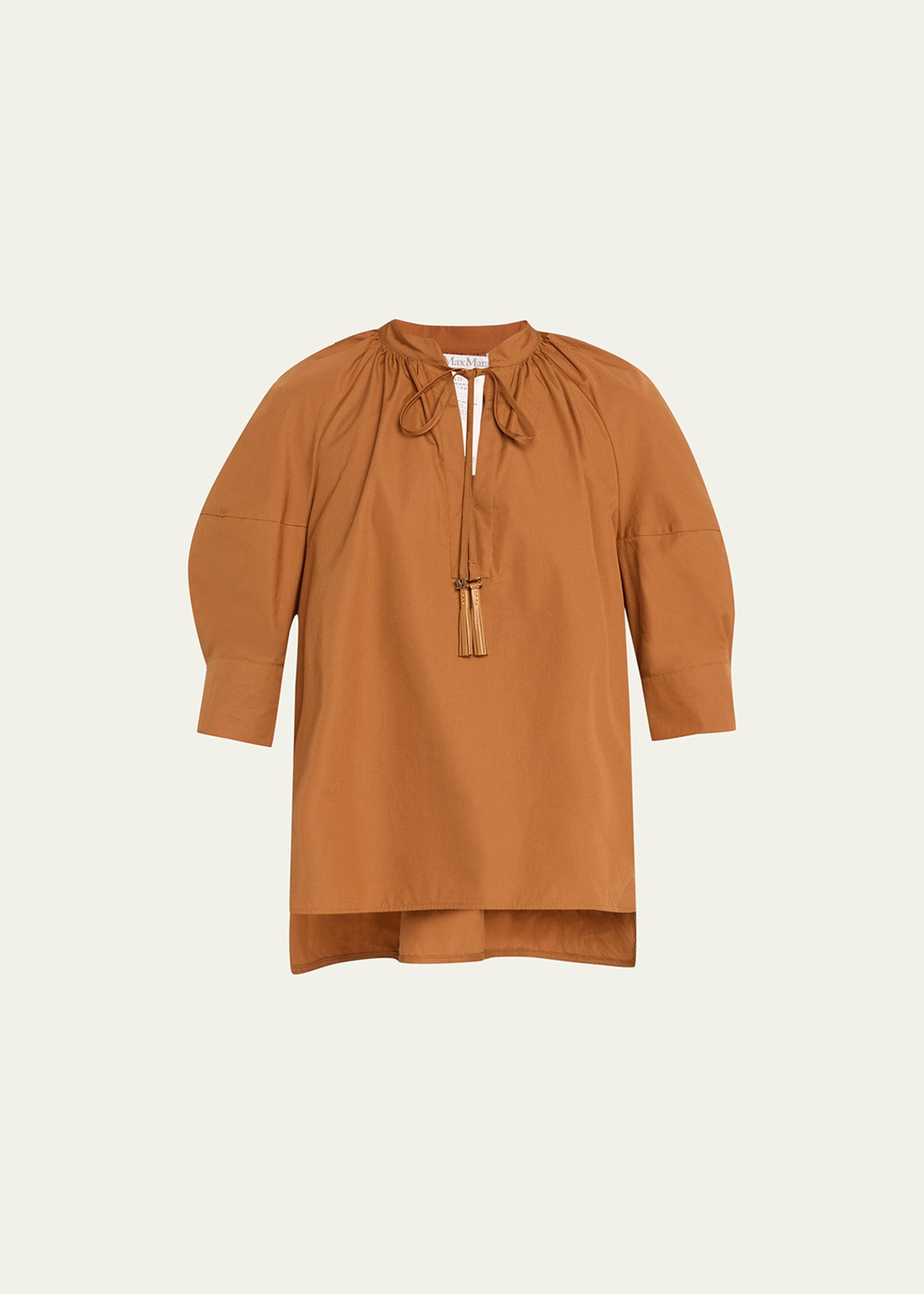 Max Mara Carpi Tassel-Tie Poplin Blouse | bergdorfgoodman