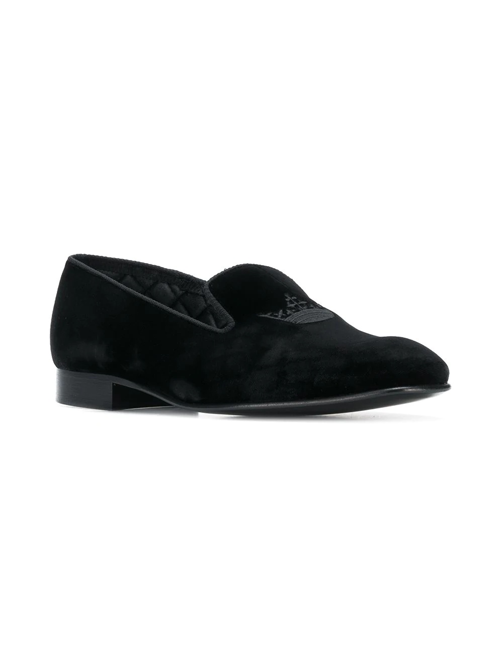 embroidered crown loafers - 2