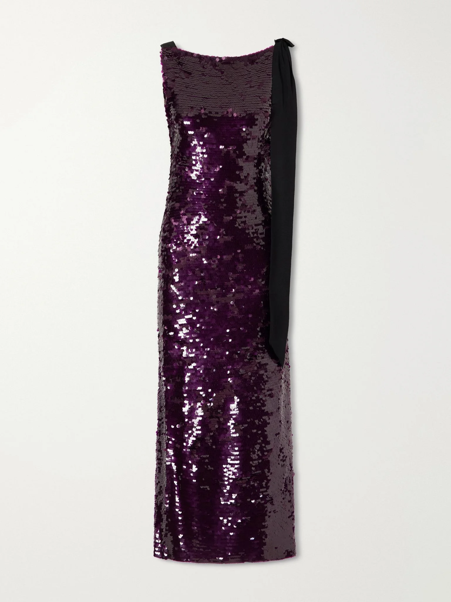 Sequin-embellished knitted gown Dark purple - 1