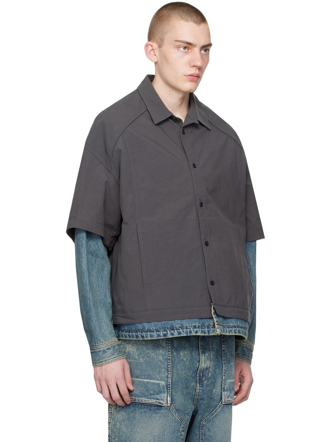 Gray & Indigo Layered Shirt - 2