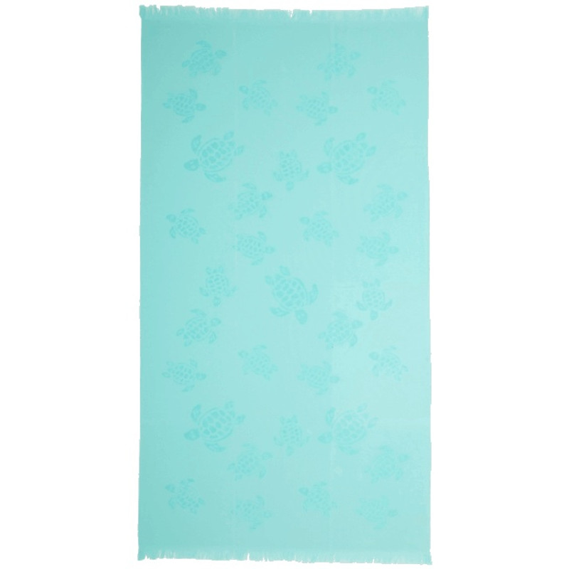 Beach Fouta in Organic Cotton Turtles Jacquard 1