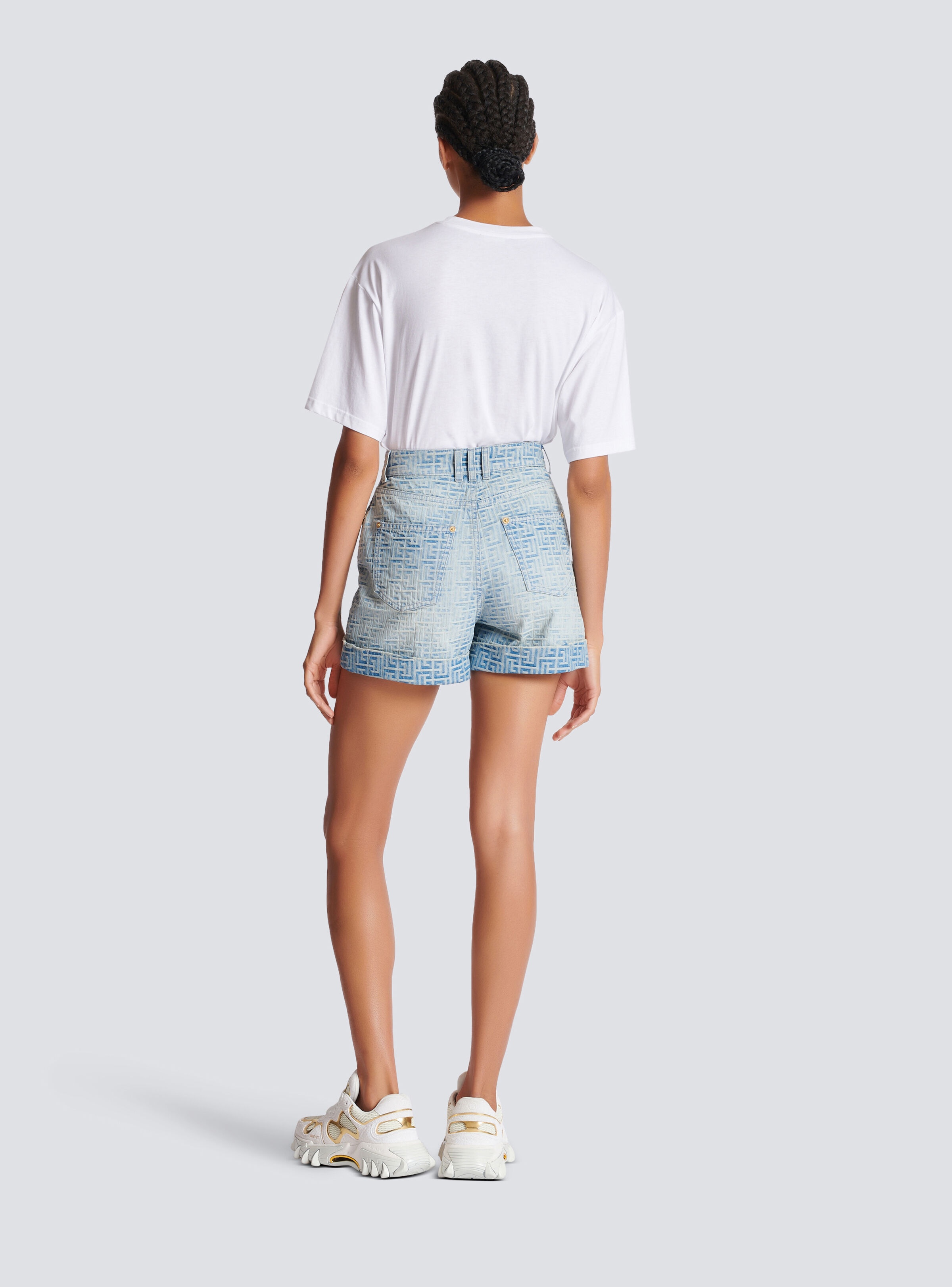 Monogram denim short - 4