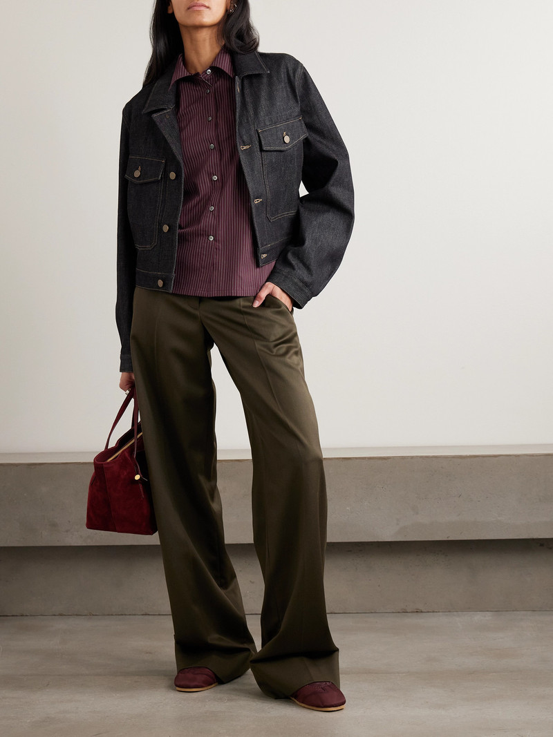 LESET Yoshi Pinstriped Cotton-blend Twill Shirt outlook