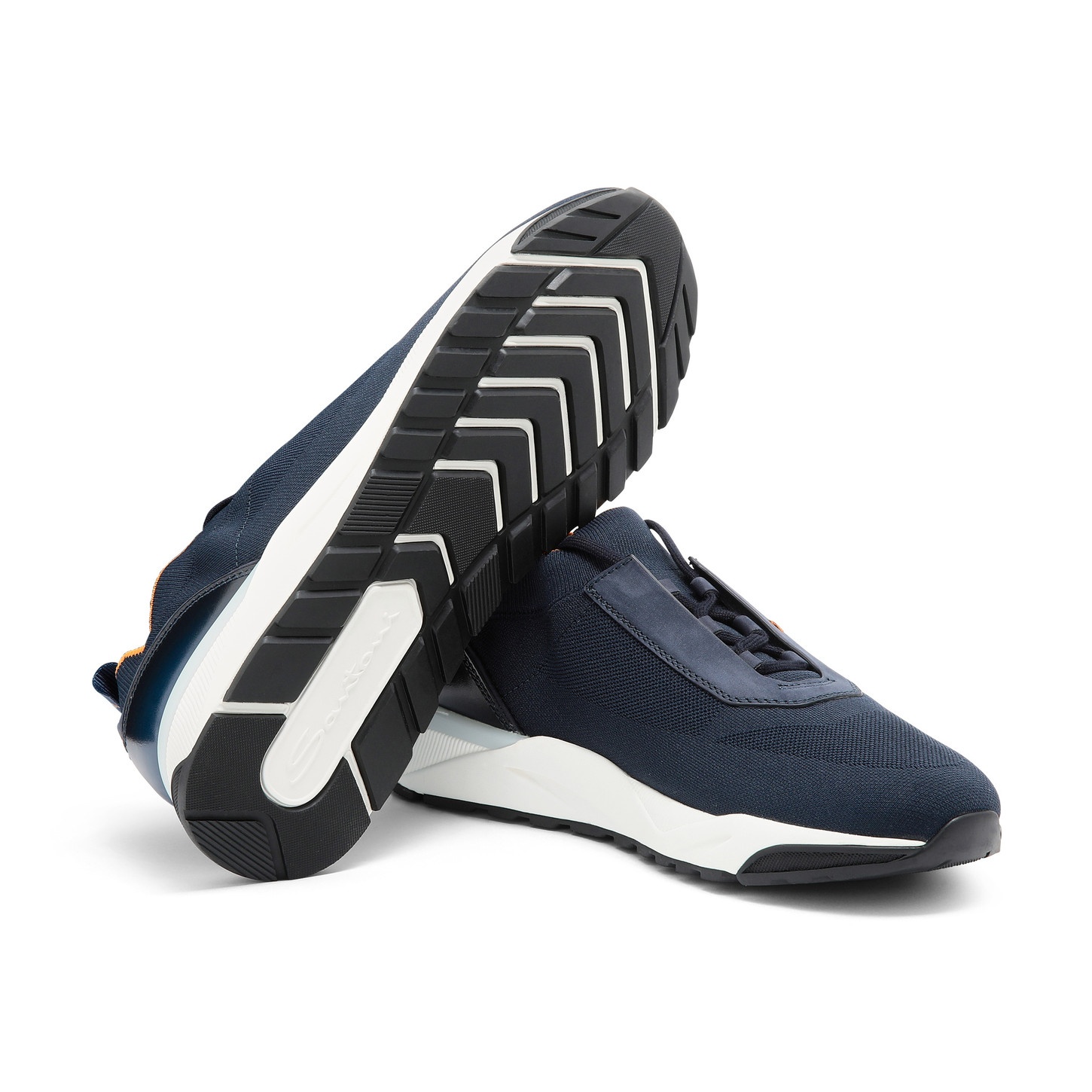 Men's blue stretch knit sneaker - 4