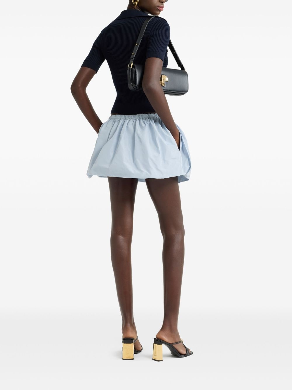 Puffy faille mini skirt - 3