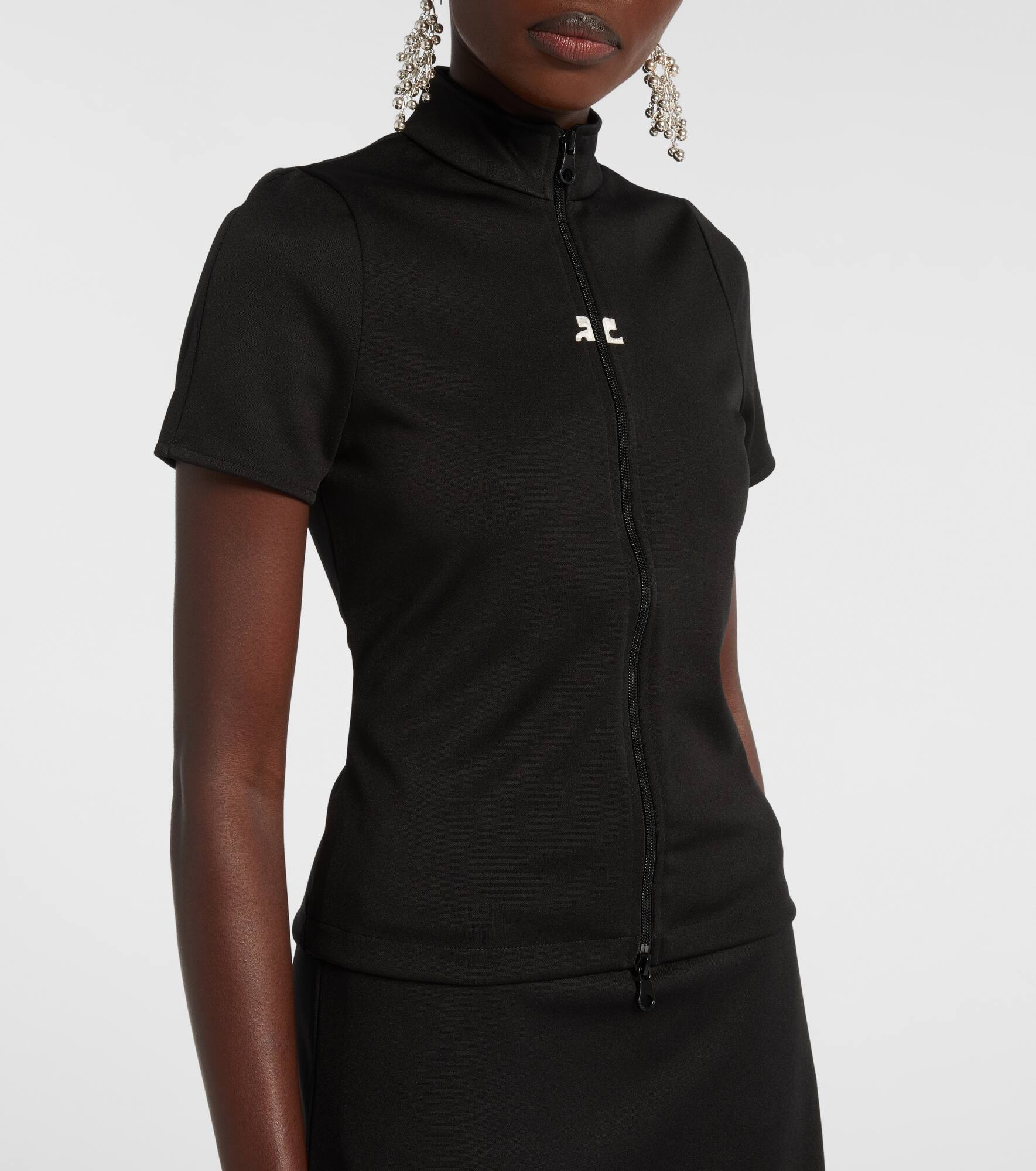 Interlock logo zip-up jersey top - 5