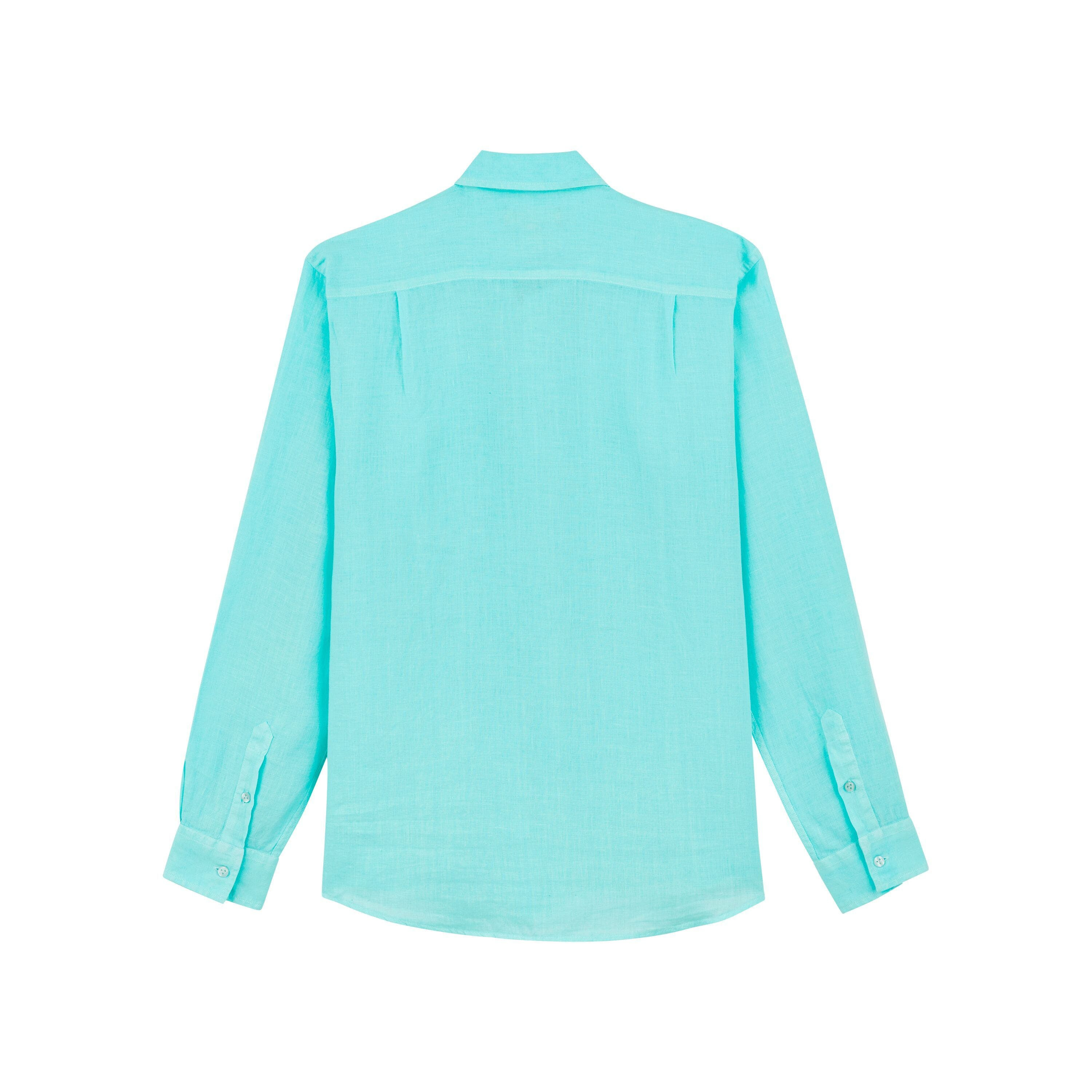 Vilebrequin Men's Solid Linen Shirt in Lagon at Nordstrom - 7