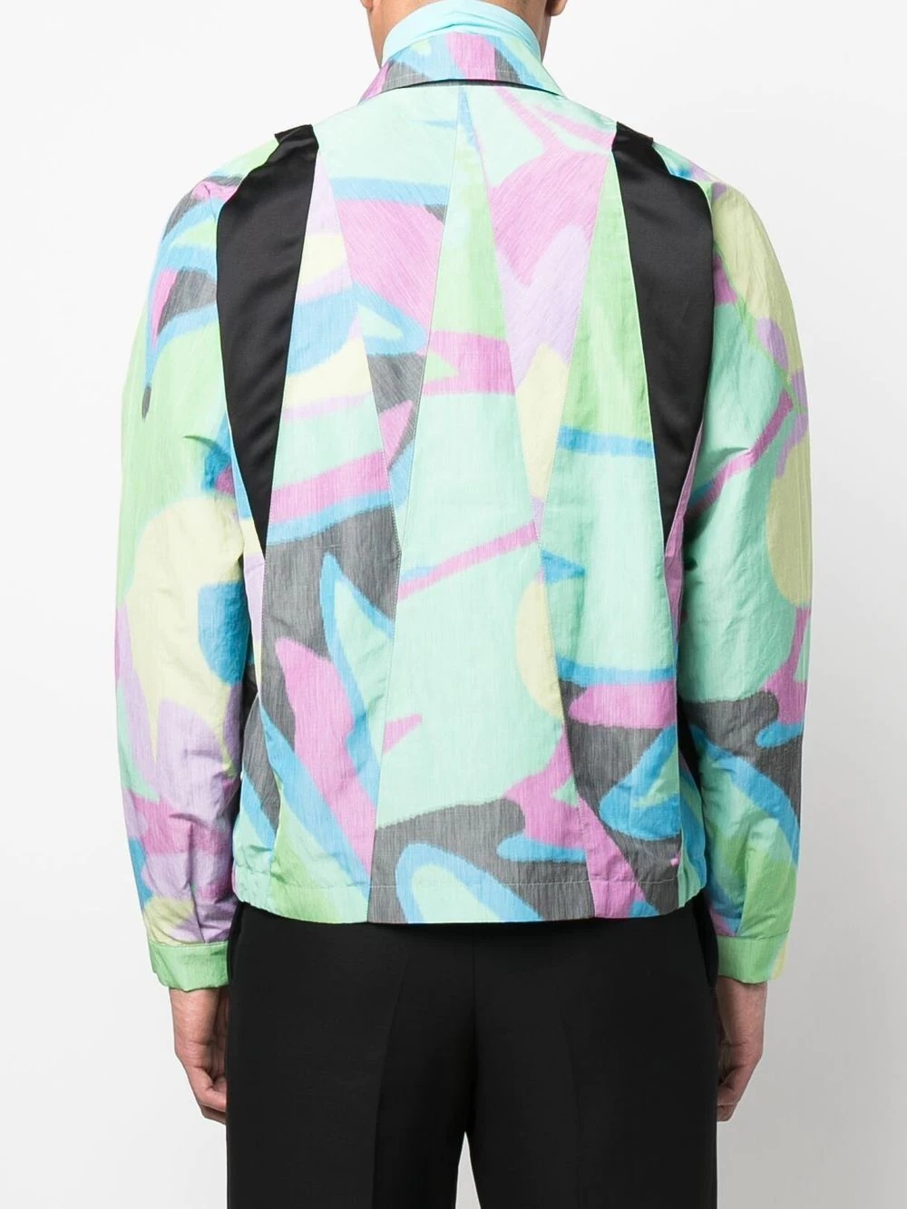 abstract-print panelled windbreaker - 4