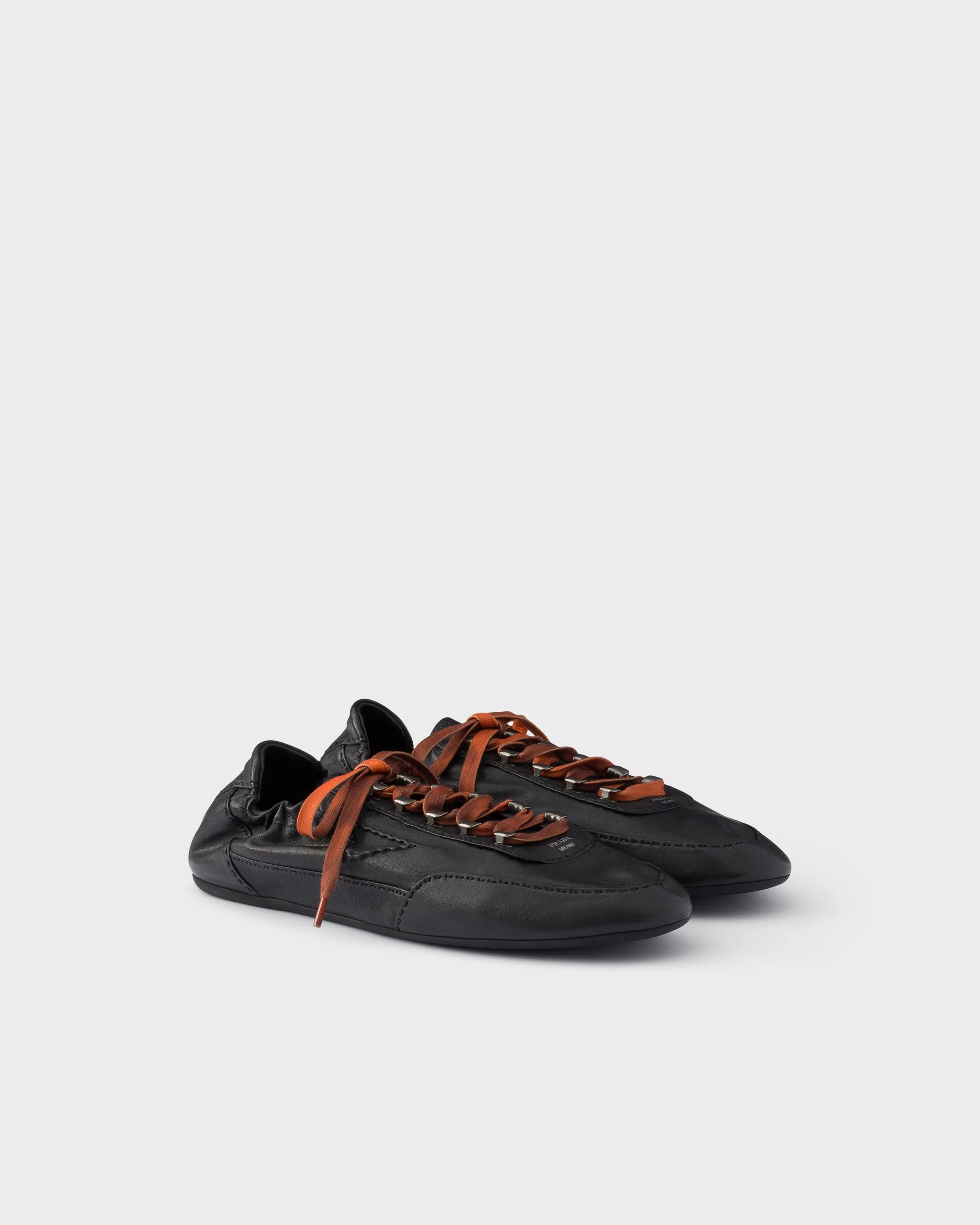 Collapse antiqued nappa leather sneakers with hooks - 1
