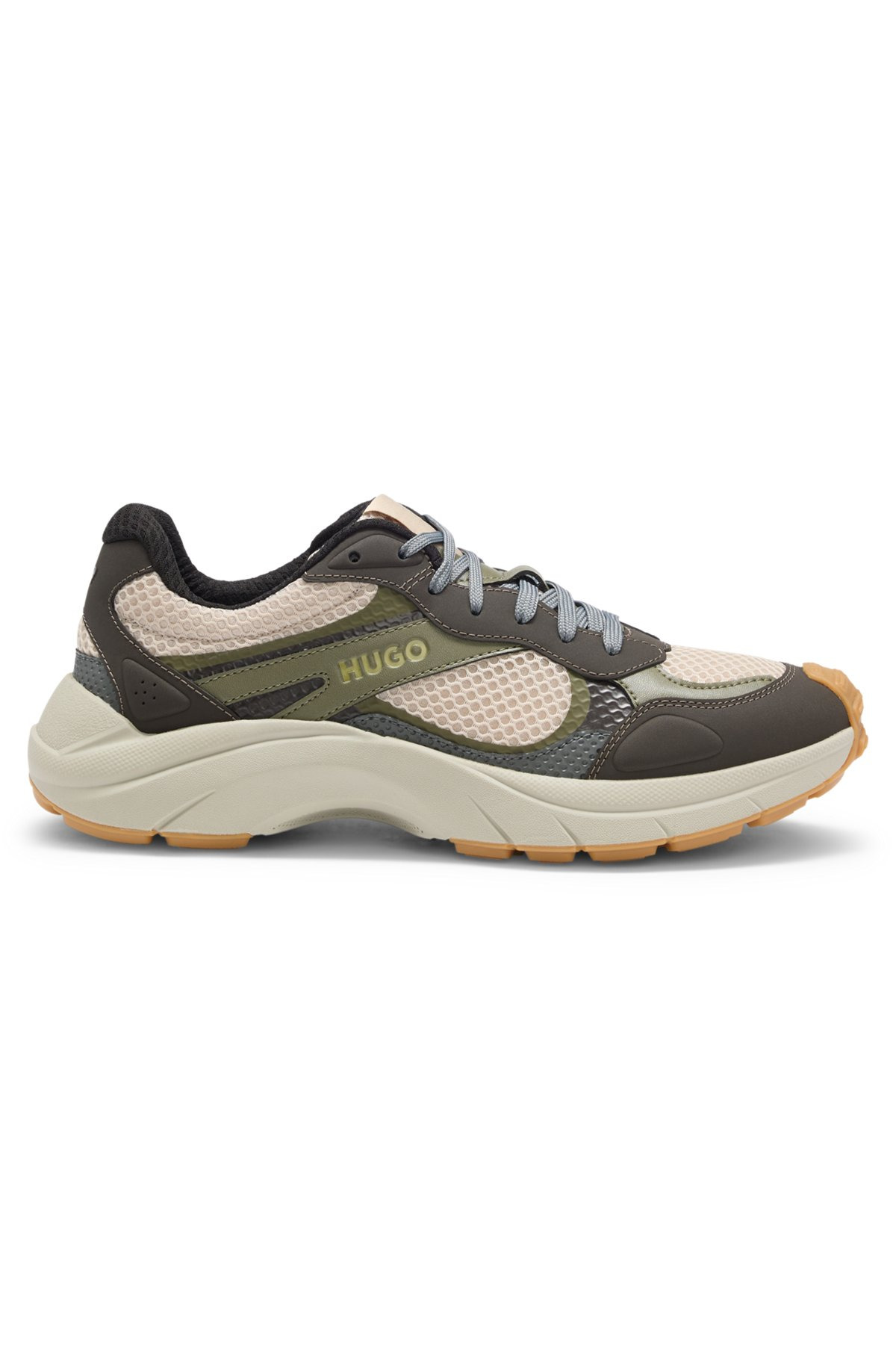 TRAINERS WITH MESH AND FAUX LEATHER - 1