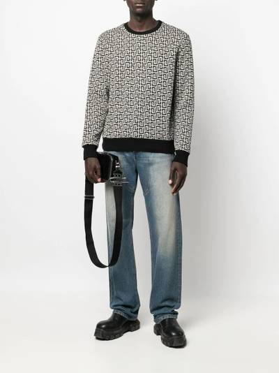 Balmain monogram pattern jumper outlook