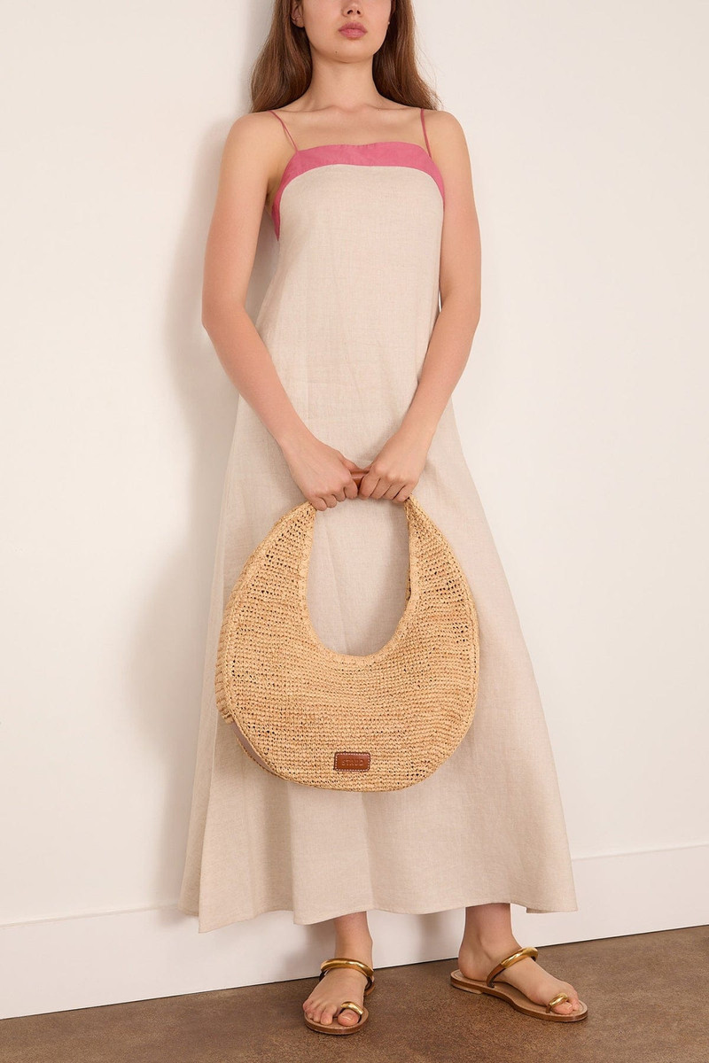 STAUD Laura Linen Dress in Blush Canyon outlook