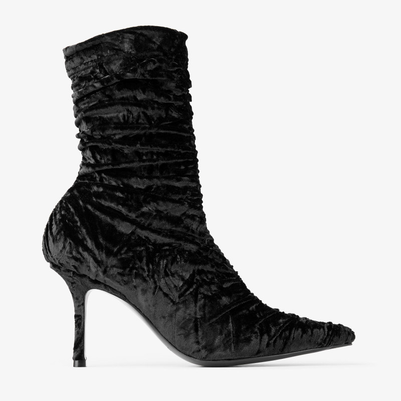 Lotta Ankle Boot 85 Black Velvet Ankle Boots - 1