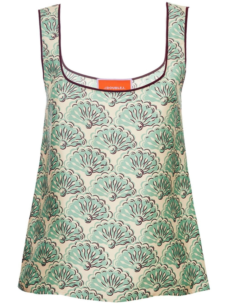 Twirl graphic-print silk top 1