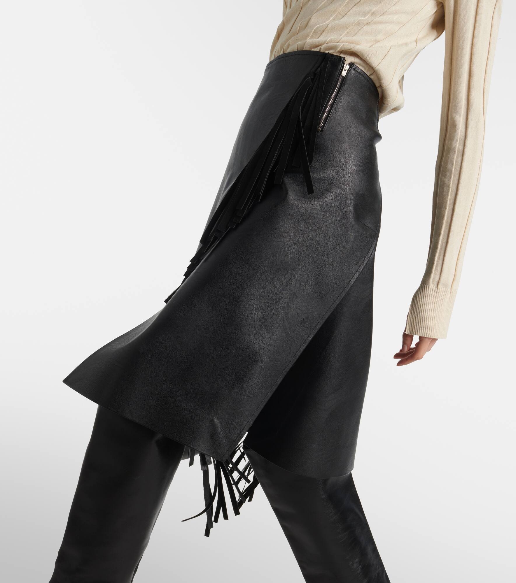 Alter mat faux leather midi skirt - 6