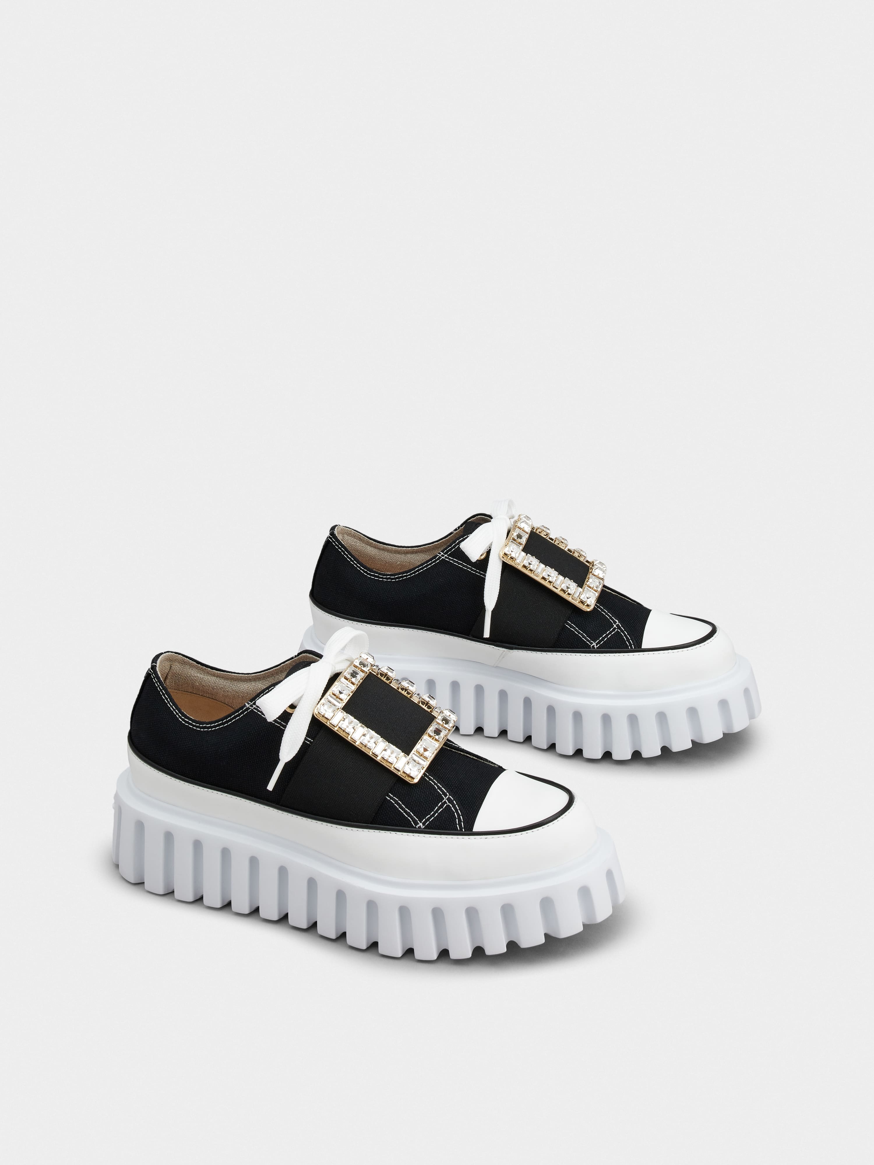 Viv' Go-Thick Strass Buckle Slip-on Sneakers in Canvas - 2