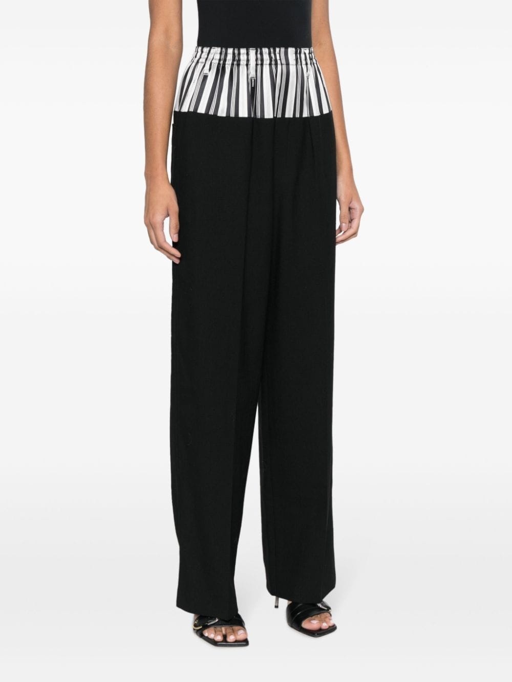 panelled striped trousers - 3
