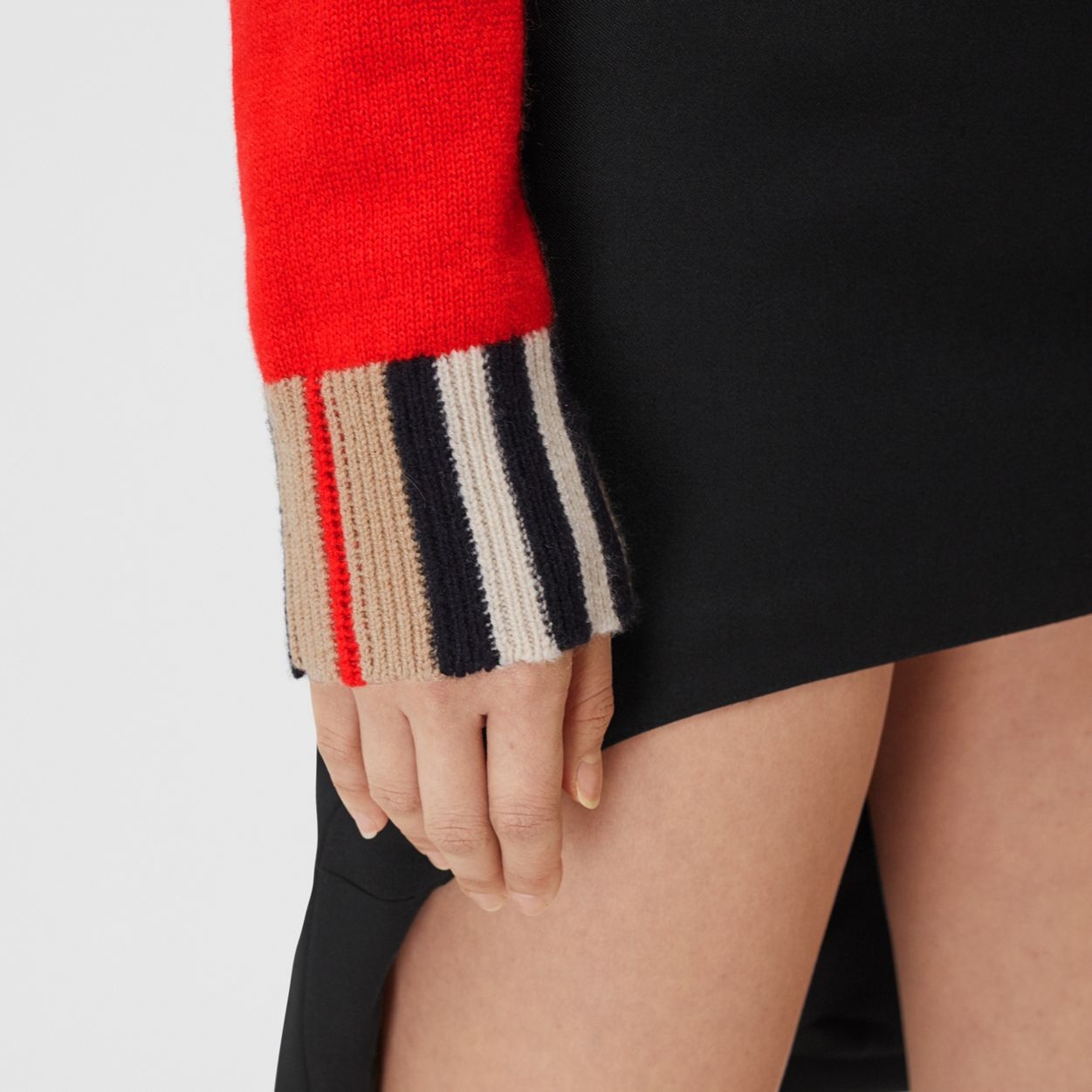 Icon Stripe Trim Cashmere Sweater - 5