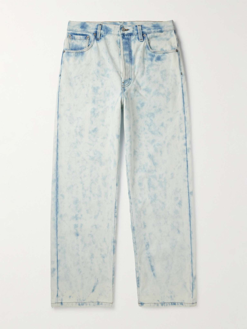 Wide-Leg Bleached Jeans 1
