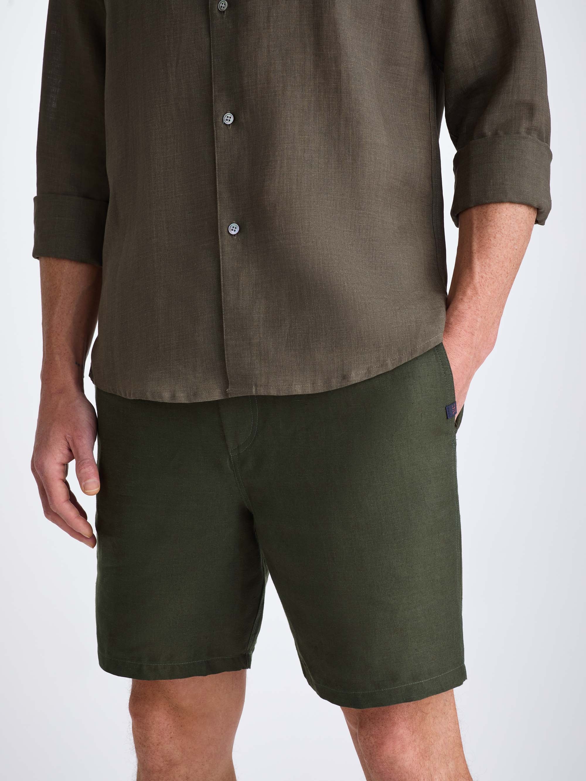 Men's Shorts Sydney Linen Khaki - 4