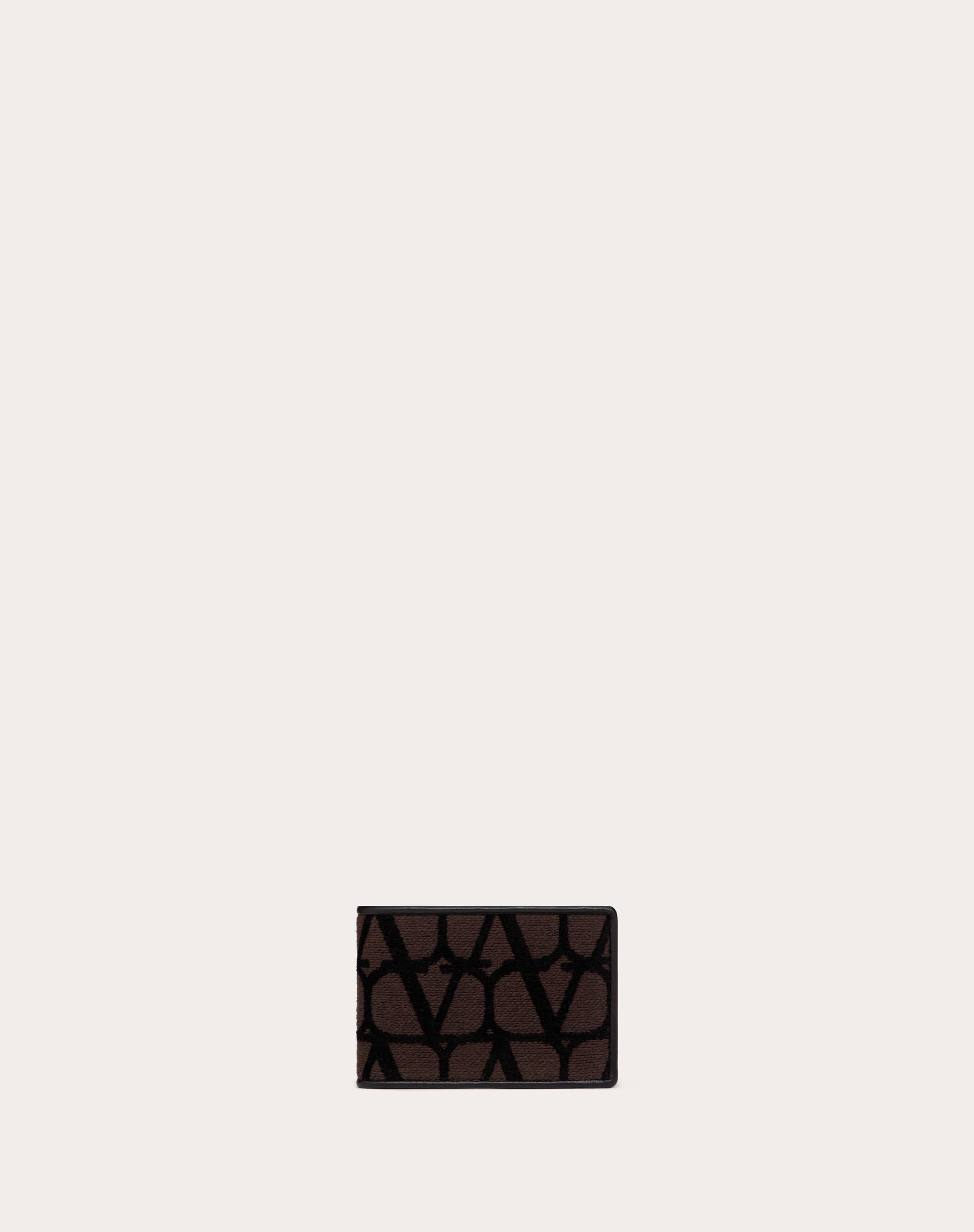 TOILE ICONOGRAPHE WALLET FOR US DOLLARS WITH LEATHER DETAILS - 1