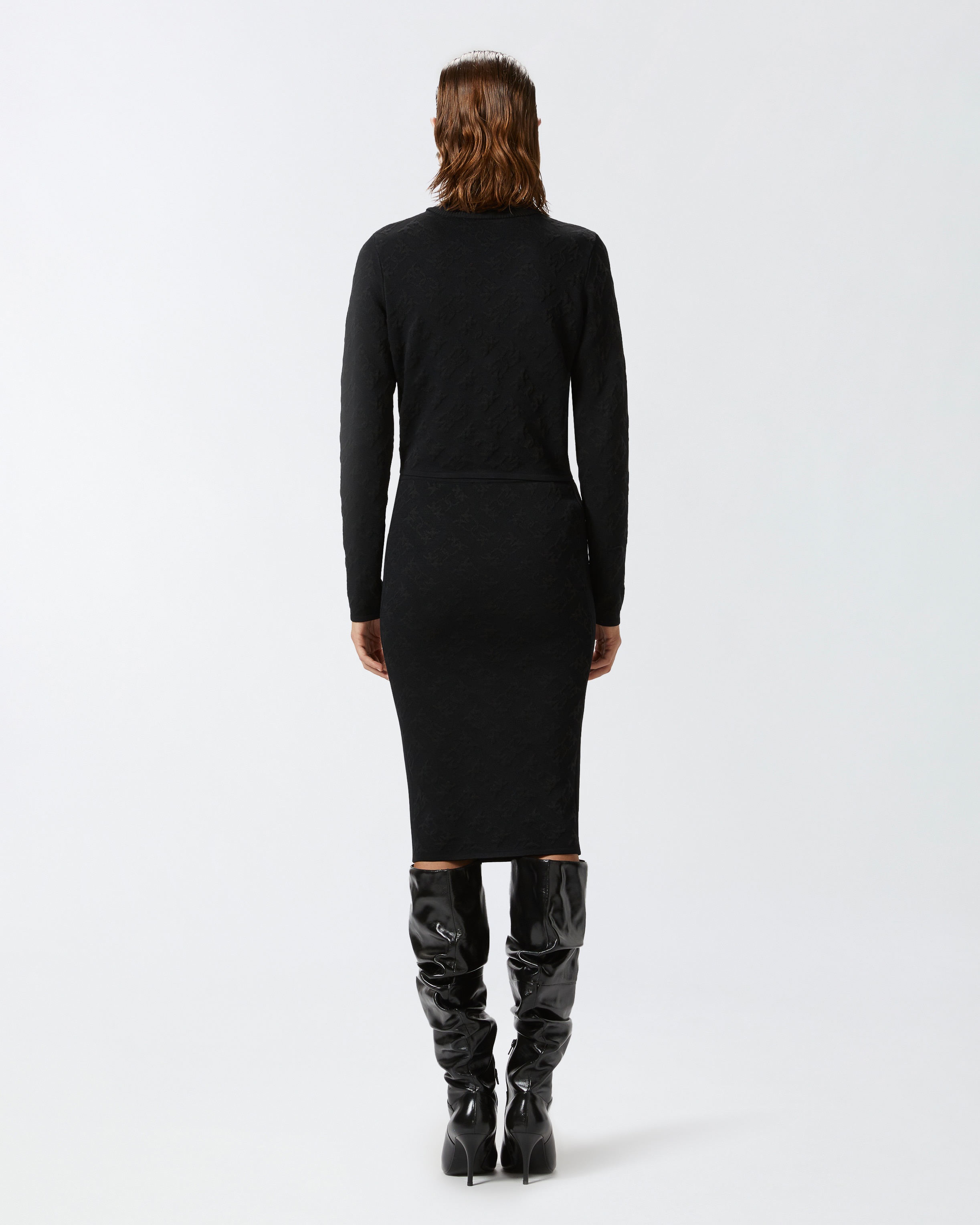 KNIT MONOGRAM PENCIL SKIRT - 4