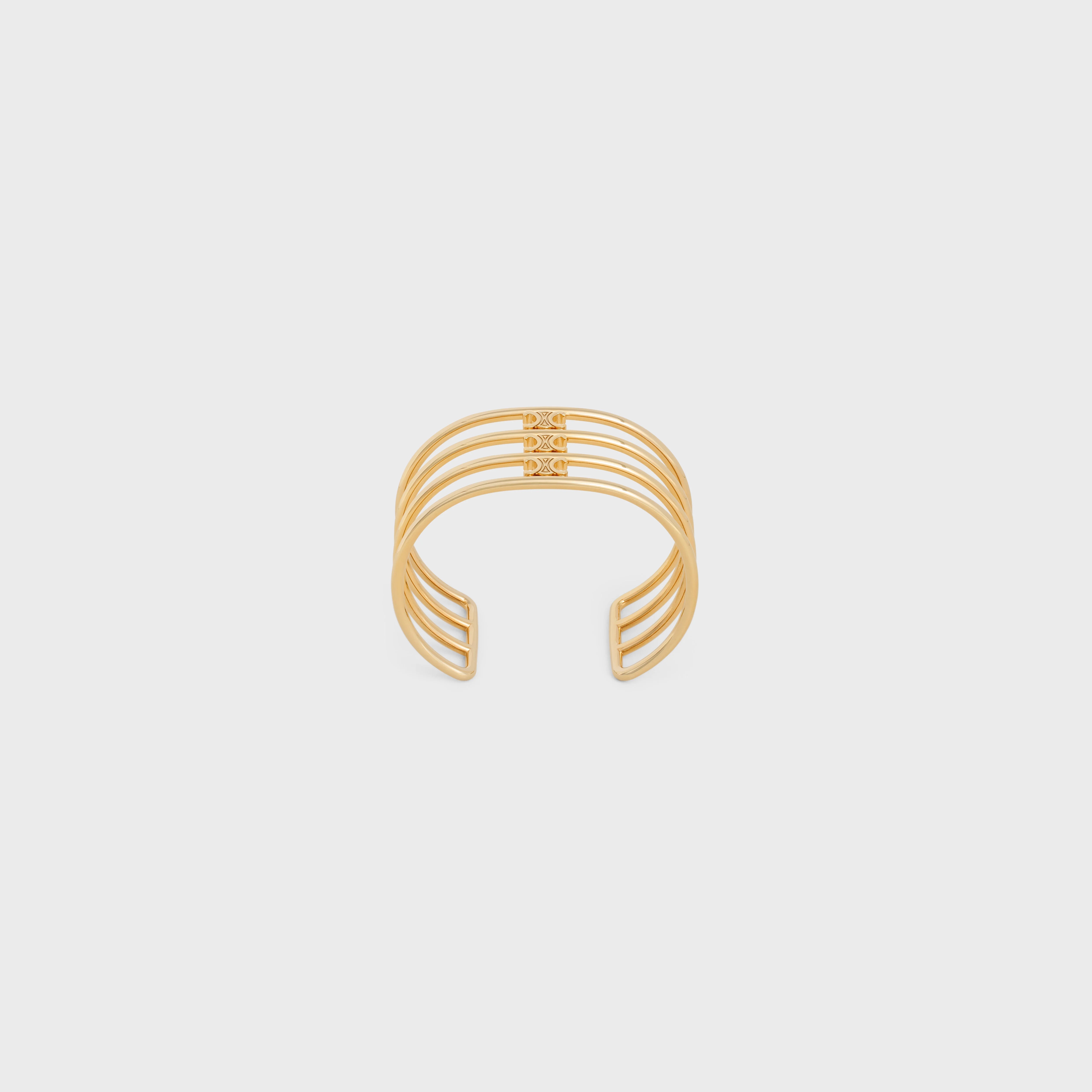 Triomphe Cage Cuff in Brass with Gold Finish - 1