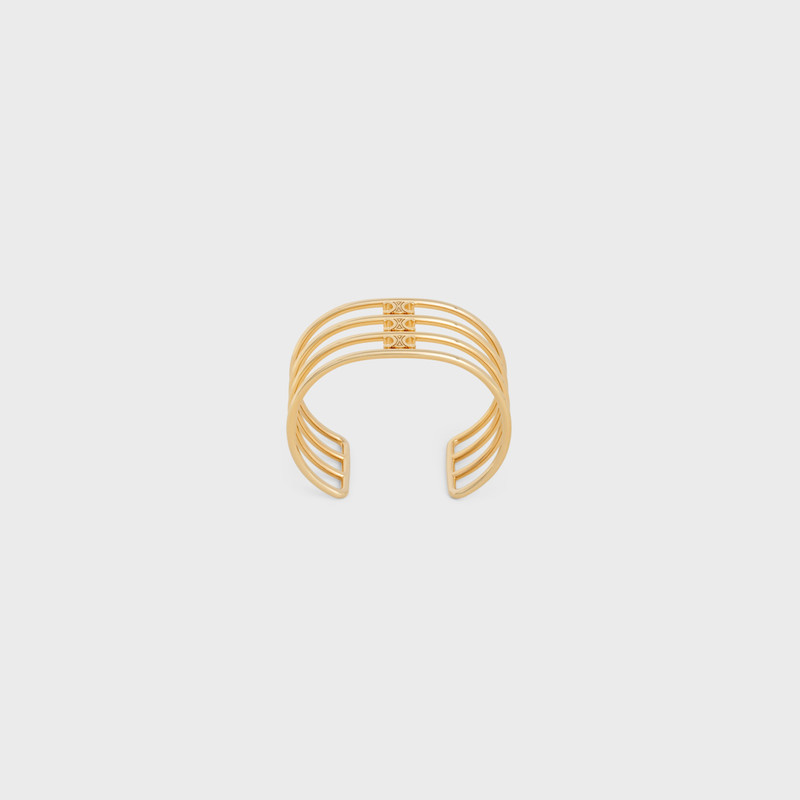 Triomphe Cage Cuff in Brass with Gold Finish 1