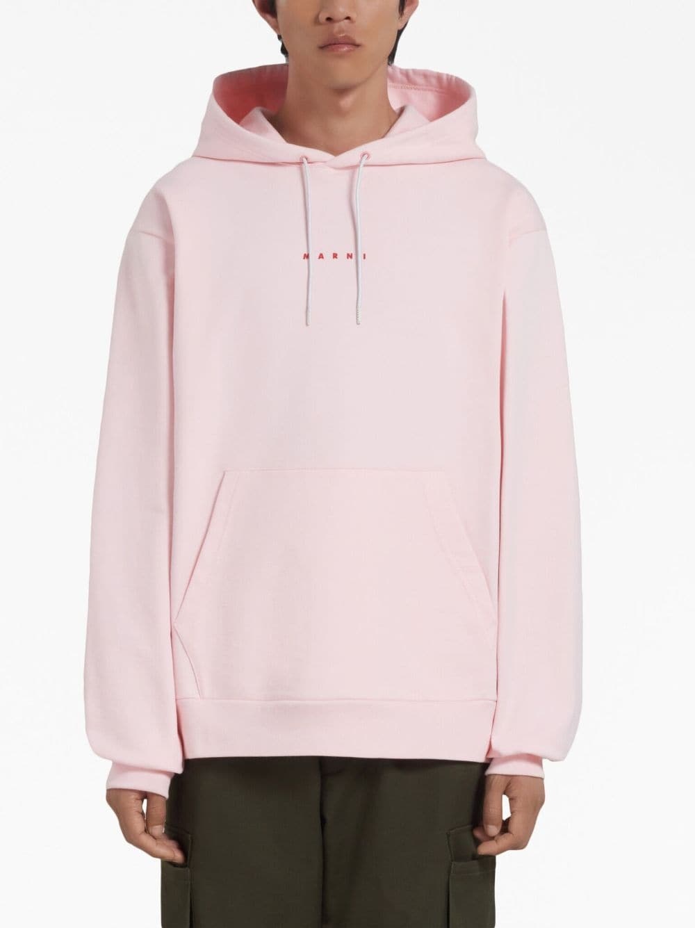 logo-print cotton hoodie - 3