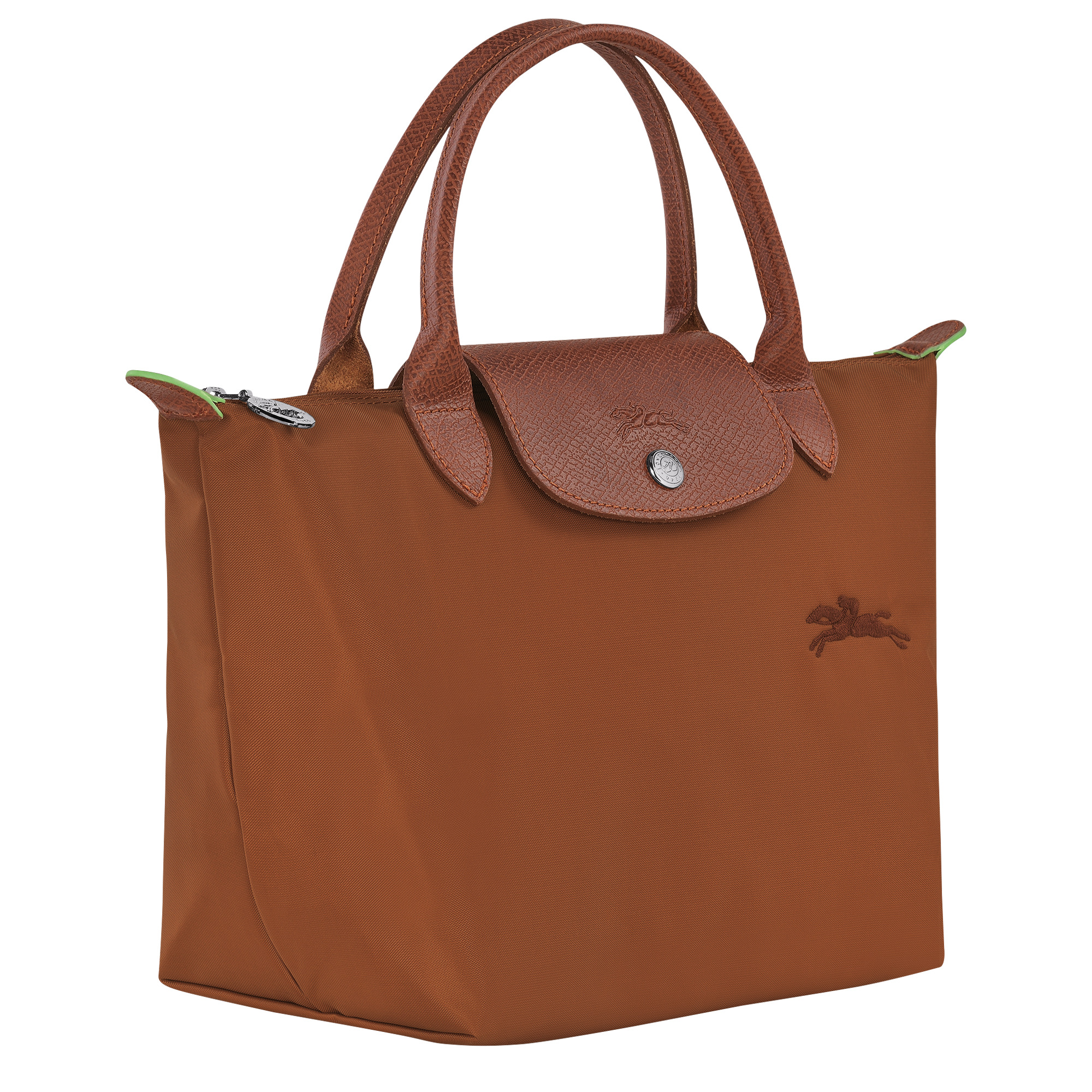 Le Pliage Green Pouch with handle Cognac - Recycled canvas