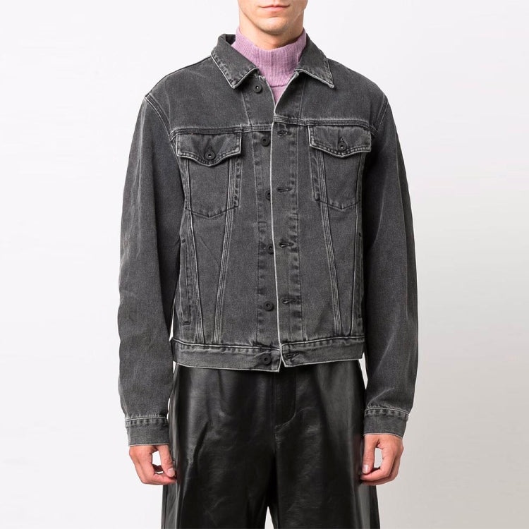 Off-White FW21 Denim Jacket Slim Fit Version Gray OMYE054F21DEN0030601 - 2