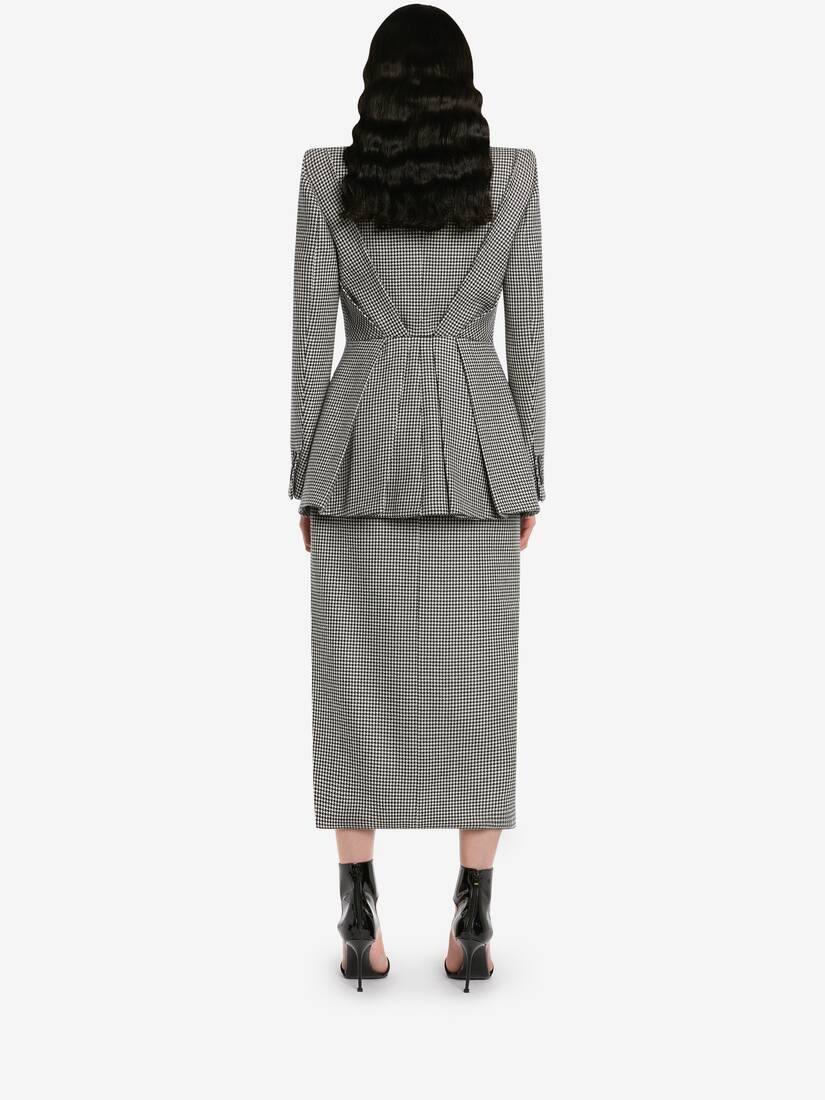 Women's Houndstooth Kickback Jacket in Black/ivory - 4