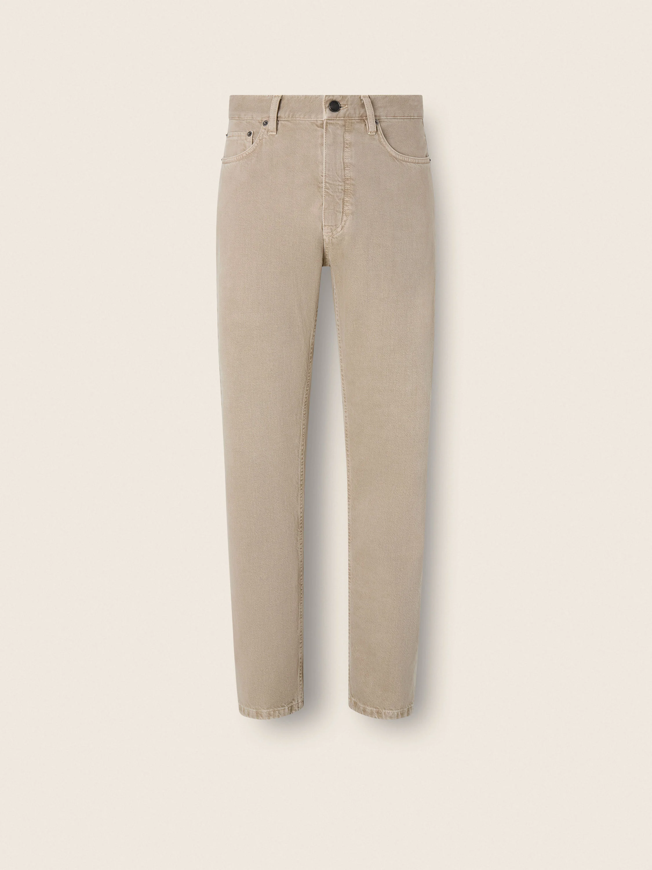 LIGHT TAUPE COTTON ROCCIA PANTS - 1