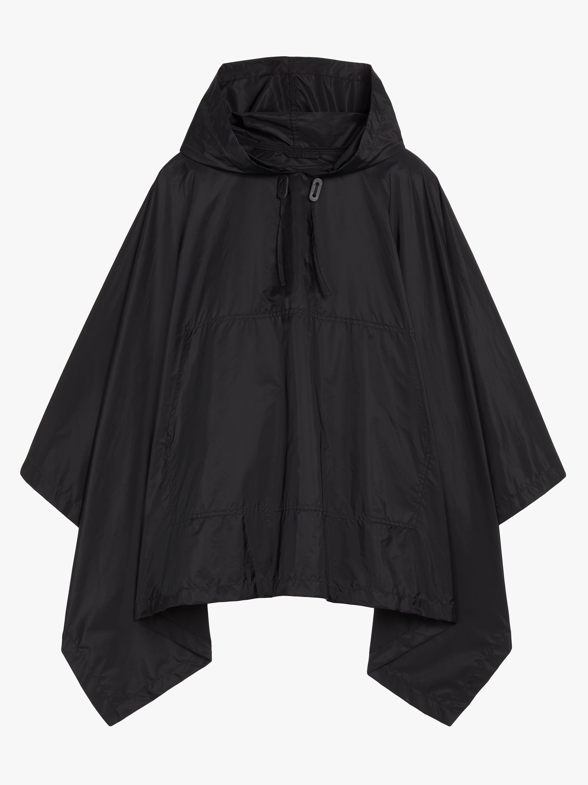 ALNESS BLACK NYLON HOODED PONCHO | LMC-063 - 1