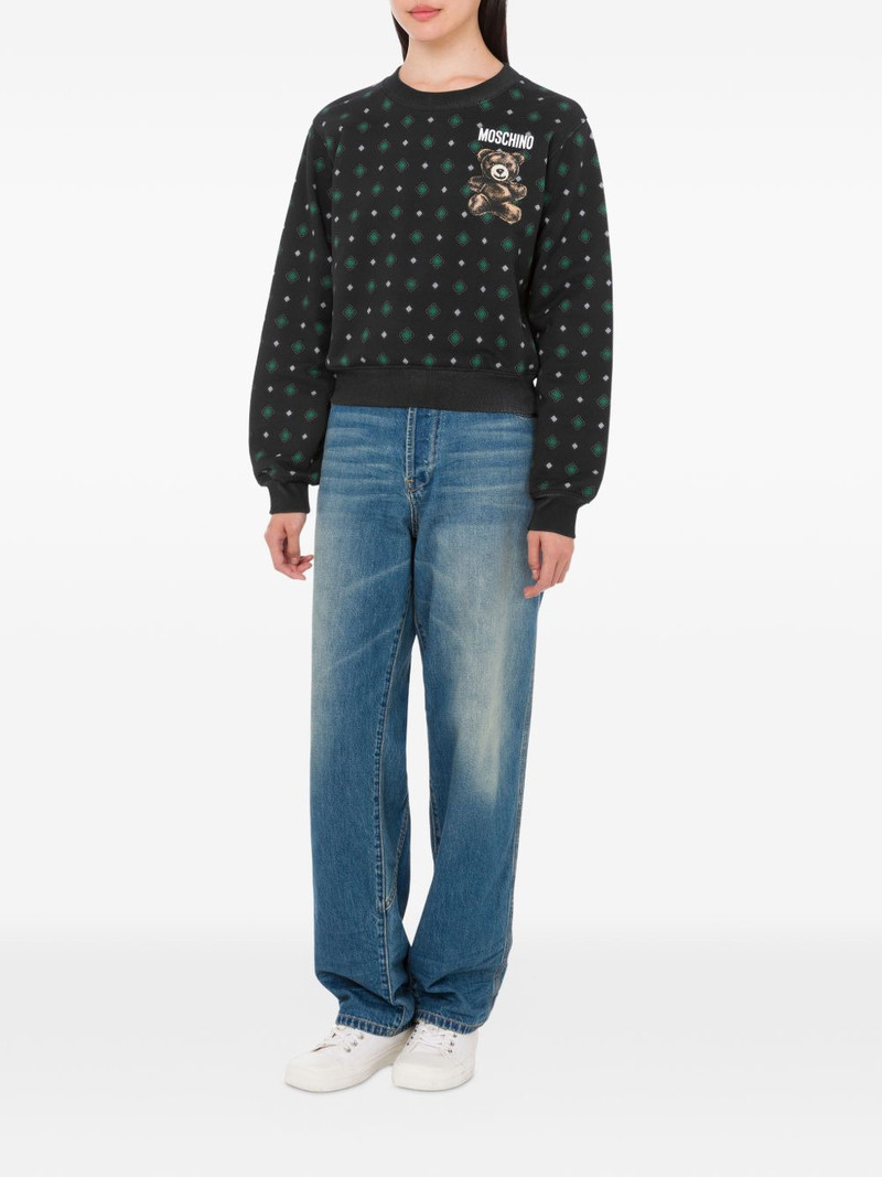 Moschino bear-print long-sleeve sweatshirt outlook